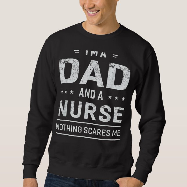 Jag är Pappa och Nurse För manar Far. Lång Ärmad Tröja (Framsida)