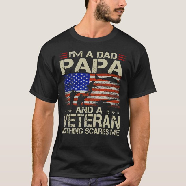 Jag är pappa, pappa och veteran t shirt (Framsida)