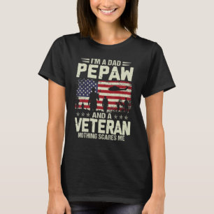 Jag är Pappa Pepaw och Veteran Far-dagen Pappa Gra T Shirt