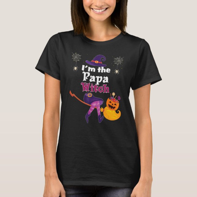 Jag är Pappa Witch Broom Pumpkin Candy Family Hall T Shirt (Framsida)
