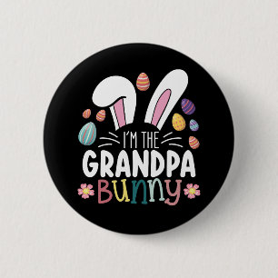 Jag är påskfamiljen Grandpa Bunny Matchande Knapp