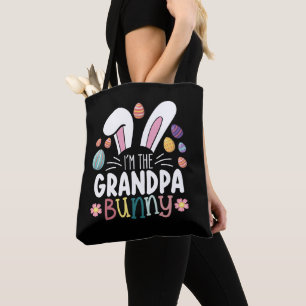 Jag är påskfamiljen Grandpa Bunny Matchande Tygkasse