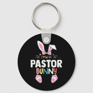Jag är Pastor Bunny Påskdagen Kanin Familj Matc Nyckelring