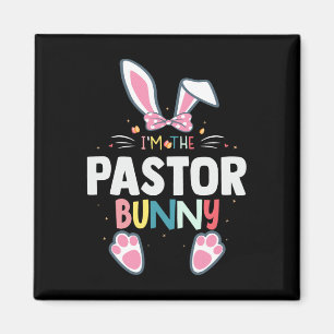 Jag är Pastor Bunny påskdagen Kanin familj match Magnet