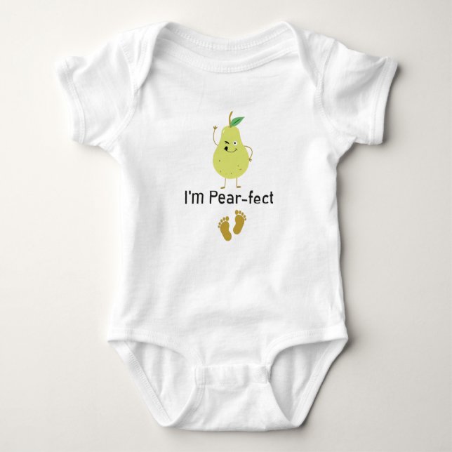 Jag är Pear-Fect, Baby Fruit Gift Funny Cute Baby T Shirt (Framsida)