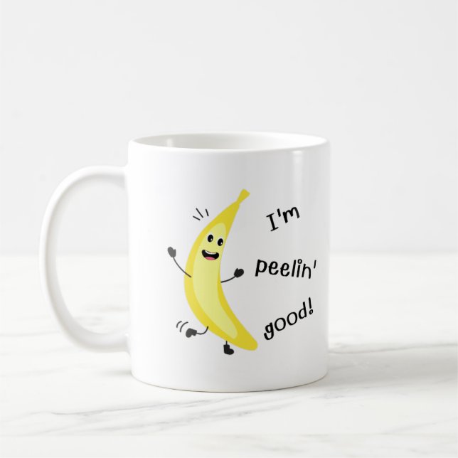 Jag är Peelins Bra! - Funny Fruit Pun Kaffemugg (Vänster)