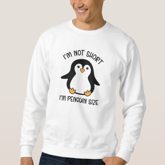 Jag är Penguin Storlek, Kort Girl. Lång Ärmad Tröja (Framsida)
