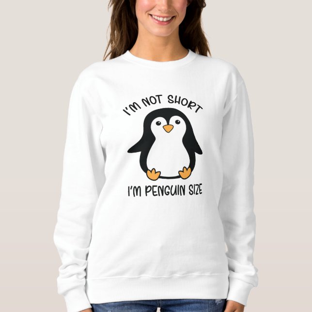 Jag är Penguin Storlek, Kort Girl. T Shirt (Framsida)