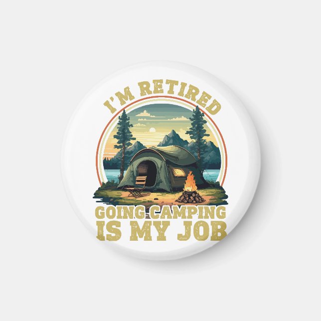 Jag är pensionär går på camping  magnet (Framsidan)