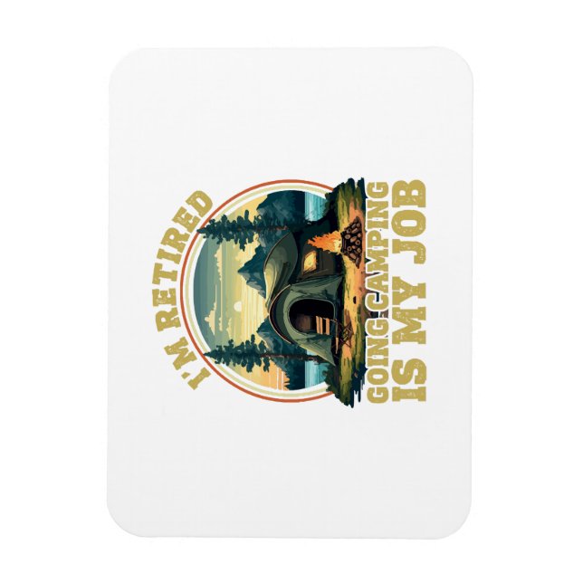 Jag är pensionär går på camping  magnet (Vertikal)