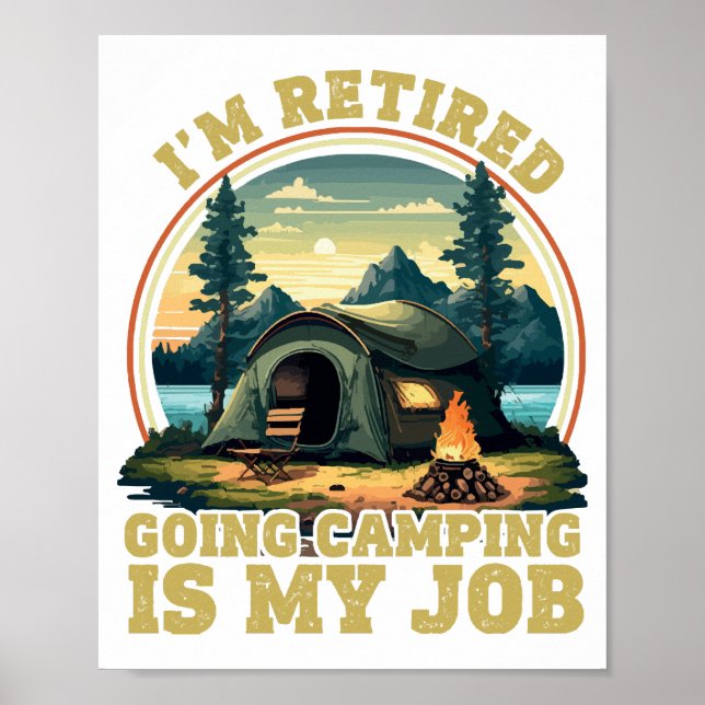 Jag är pensionär går på camping  poster (Framsidan)