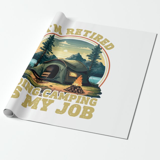 Jag är pensionär går på camping  presentpapper (Utrullad)