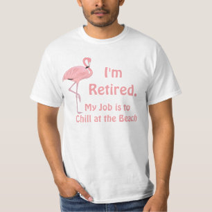 Jag är pensionär Roligt strandtema Flamingo Pensio T Shirt