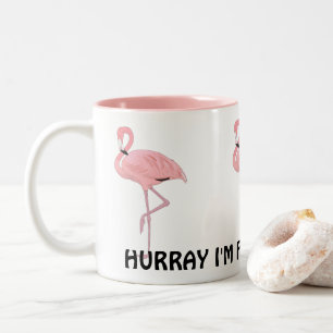 Jag är pensionerad Rolig pension rosa flamingos Två-Tonad Mugg