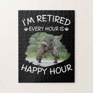 Jag är pensionerad varje timme är lycklig timme pussel