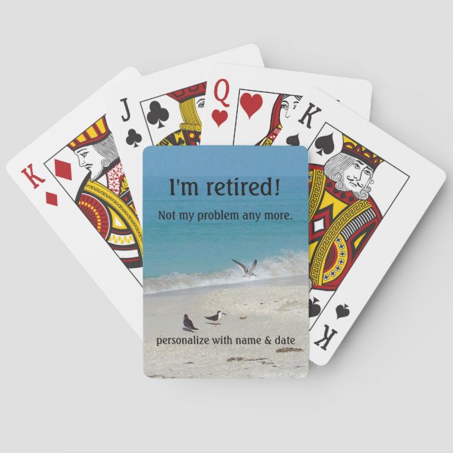 Jag är pensionerade uppspelningskort casinokort (Baksidan)