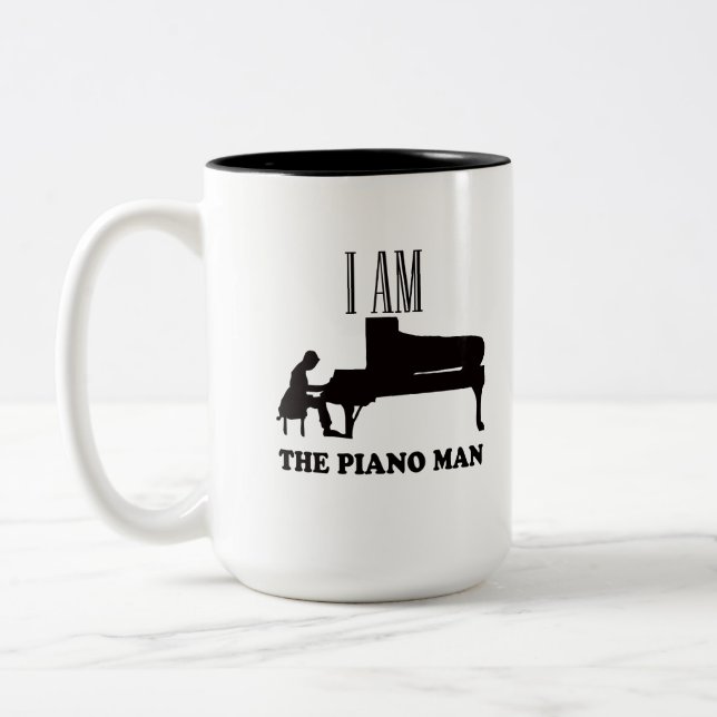 JAG ÄR PIANO MAN Två-Tonad MUGG (Vänster)