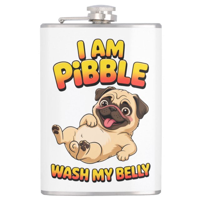 Jag Är Pibble Tvätta Min Buk Fickplunta (Framsidan)