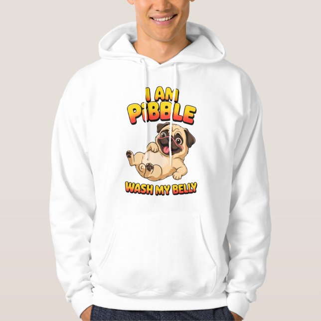 Jag Är Pibble Tvätta Min Buk Hoodie (Framsida)