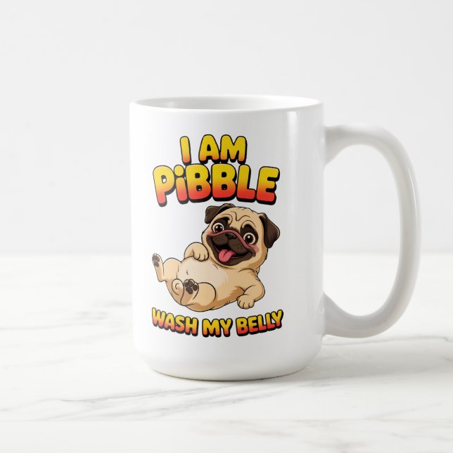 Jag är Pibble Tvätta Min Buk Kaffemugg (Höger)