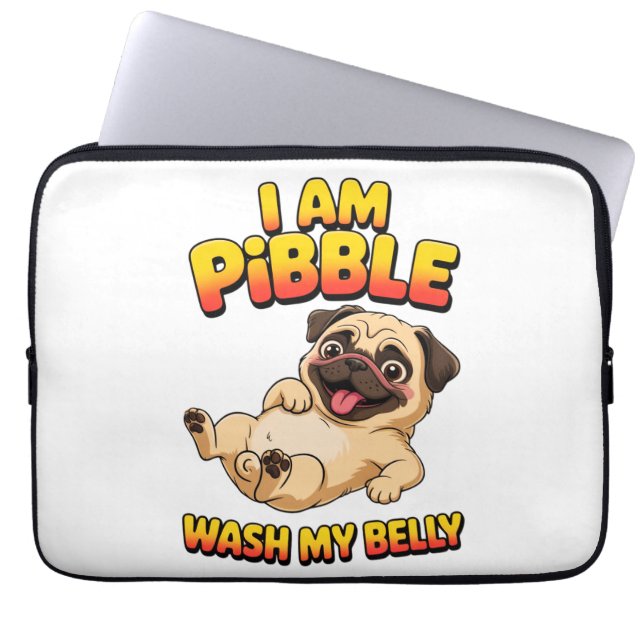 Jag är Pibble Tvätta Min Buk Laptop Fodral (Framsidan)