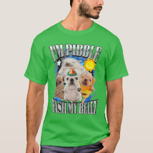 Jag är Pibble Tvätta Min Buk Pibble Meme Rolig Hun T Shirt