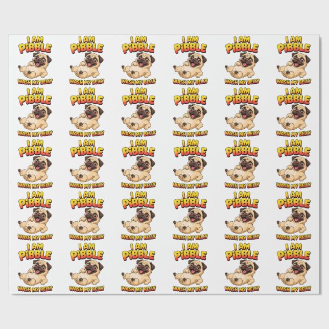 Jag Är Pibble Tvätta Min Buk Presentpapper (Platt)