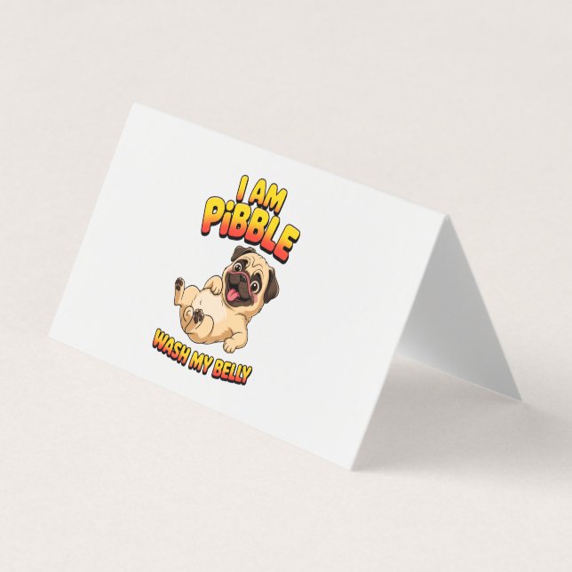 Jag är Pibble Tvätta Min Buk Visitkort (Framsida)