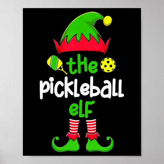 Jag är Pickleball Elf-julfamiljen Matching P Poster (Framsidan)