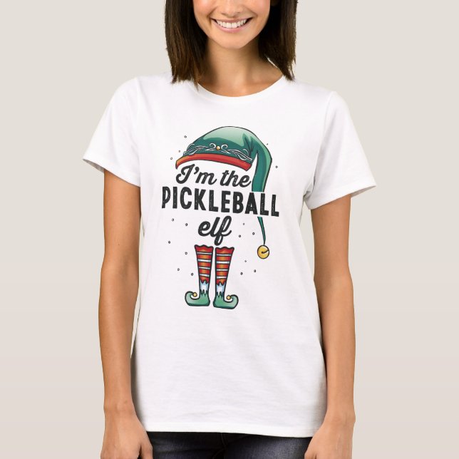 Jag är Pickleball Elf-julgåsen Julafton T Shirt (Framsida)