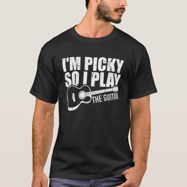 Jag är Picky så jag spelar Guitar - Pullover-Huvan T Shirt (Framsida)