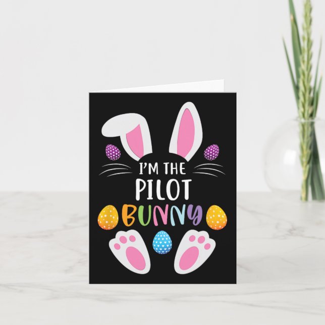 Jag är Pilot Bunny Funny Påsk Day Rabbit Kort (Framsida)