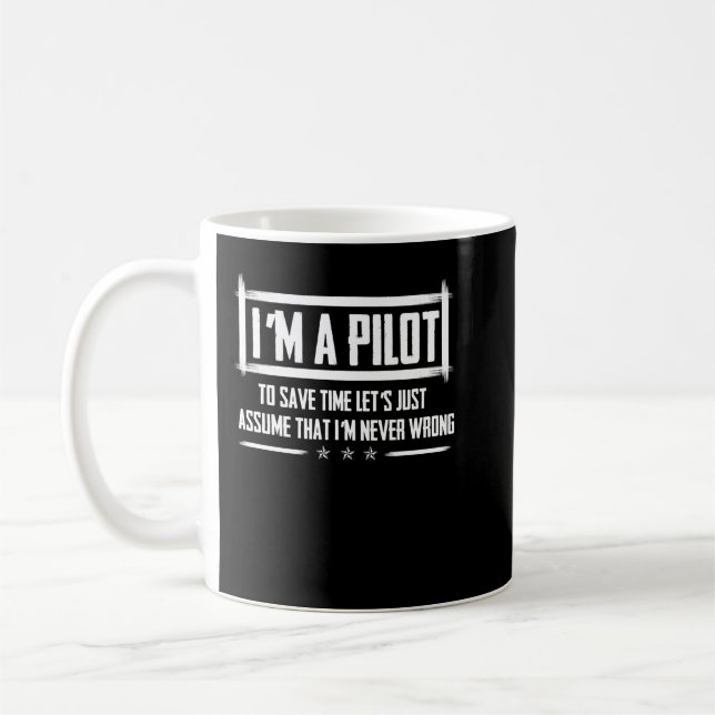 Jag är pilot på Spara. | Aldrig felaktig luftfart Kaffemugg (Vänster)