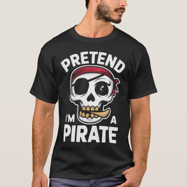 Jag är Pirat Halloween Costume T Shirt (Framsida)
