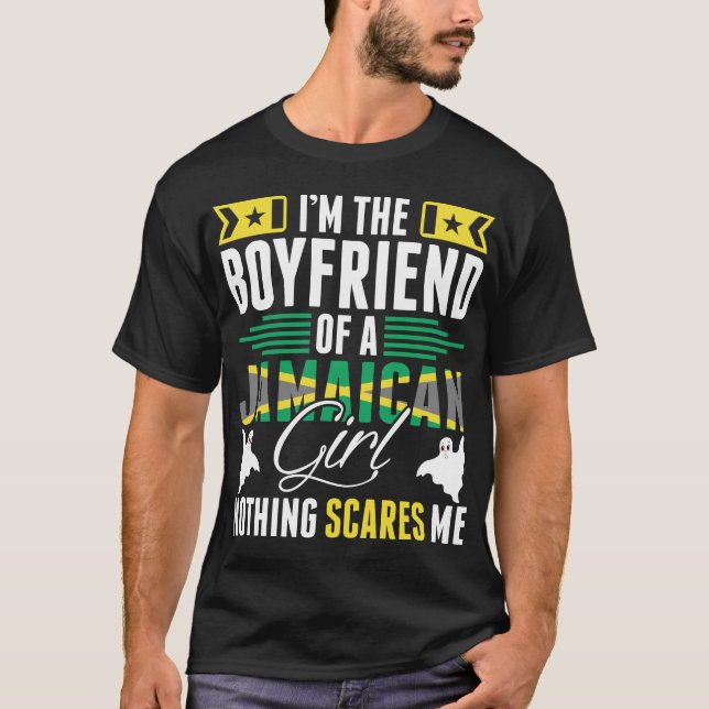 Jag är pojkvän till en Jamaican Girl Tshirt T Shirt (Framsida)