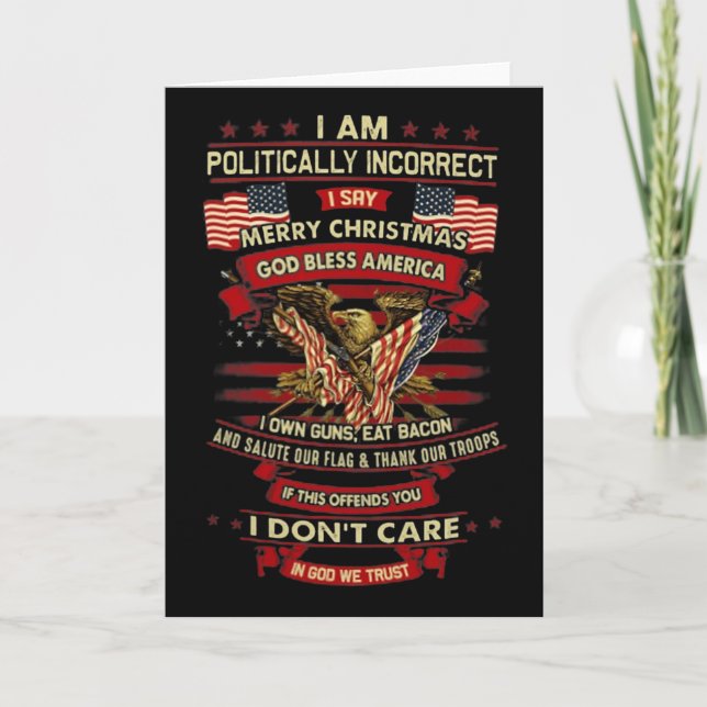 Jag är politiskt felaktig, jag säger God jul G Kort (Framsida)