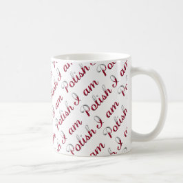 Jag är polsk Land Pride Typography Mönster Kaffemugg