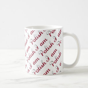 Jag är polsk Land Pride Typography Mönster Kaffemugg