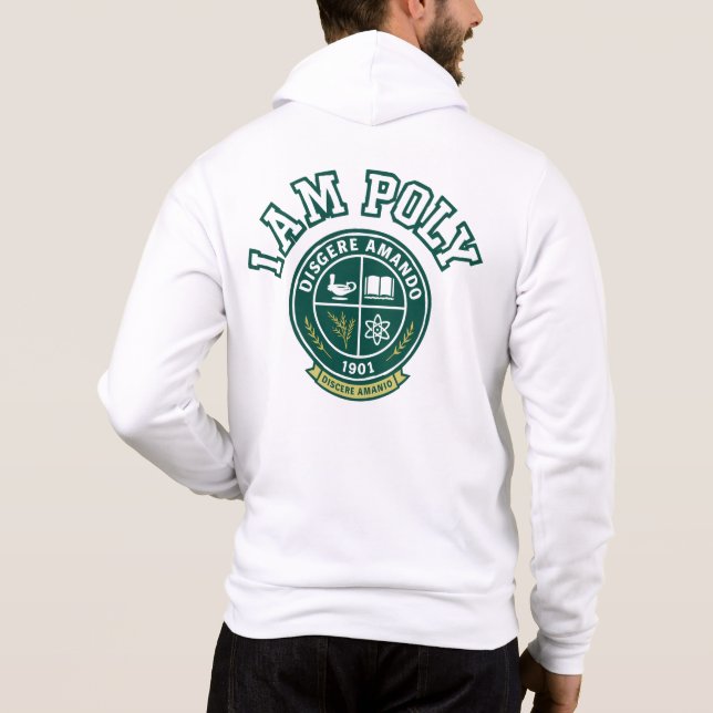 Jag är POLY Dragkedja Hoodie T Shirt (Baksida)