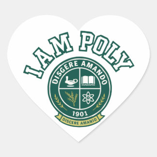 Jag är POLY Klassisk Hjärtsticker Hjärtformat Klistermärke