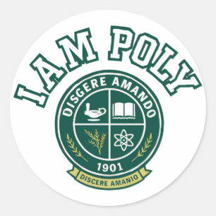 Jag är POLY Klassisk Rund Sticker Runt Klistermärke