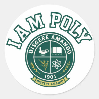 Jag är POLY Klassisk Rund Sticker Runt Klistermärke