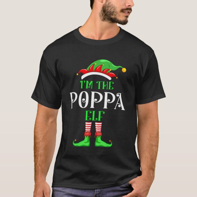 Jag är Poppa Elf-julfamiljen Matching Classi T Shirt (Framsida)