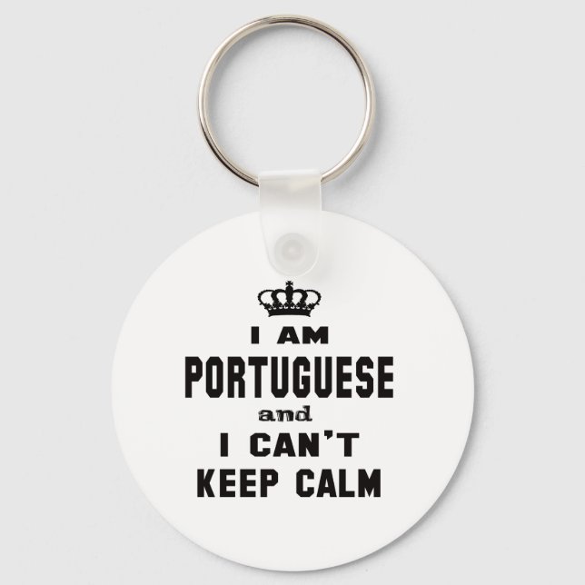 Jag är portugis och kan inte behålla lugn nyckelring (Framsida)