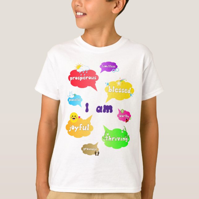 Jag är positiv till Ord Self Kärlek T Shirt (Framsida)