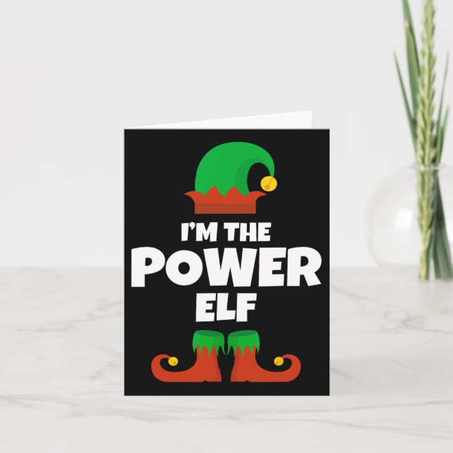 Jag är Power Elf-familjen Pajama-julfonen Kort (Framsida)