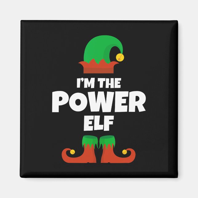 Jag är Power Elf-familjen Pajama-julfonen Magnet (Framsidan)