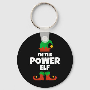Jag är Power Elf-familjen Pajama-julfonen Nyckelring