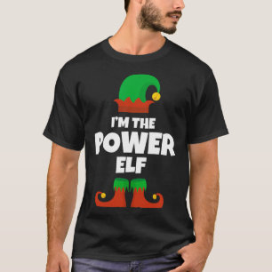 Jag är Power Elf-familjen Pajama-julfonen T Shirt