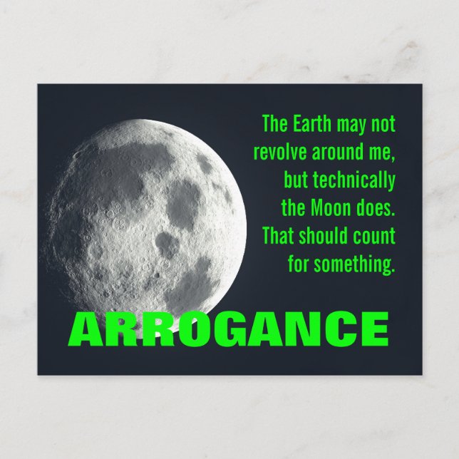 Jag är praktiskt taget universums centrum vykort (Framsida)